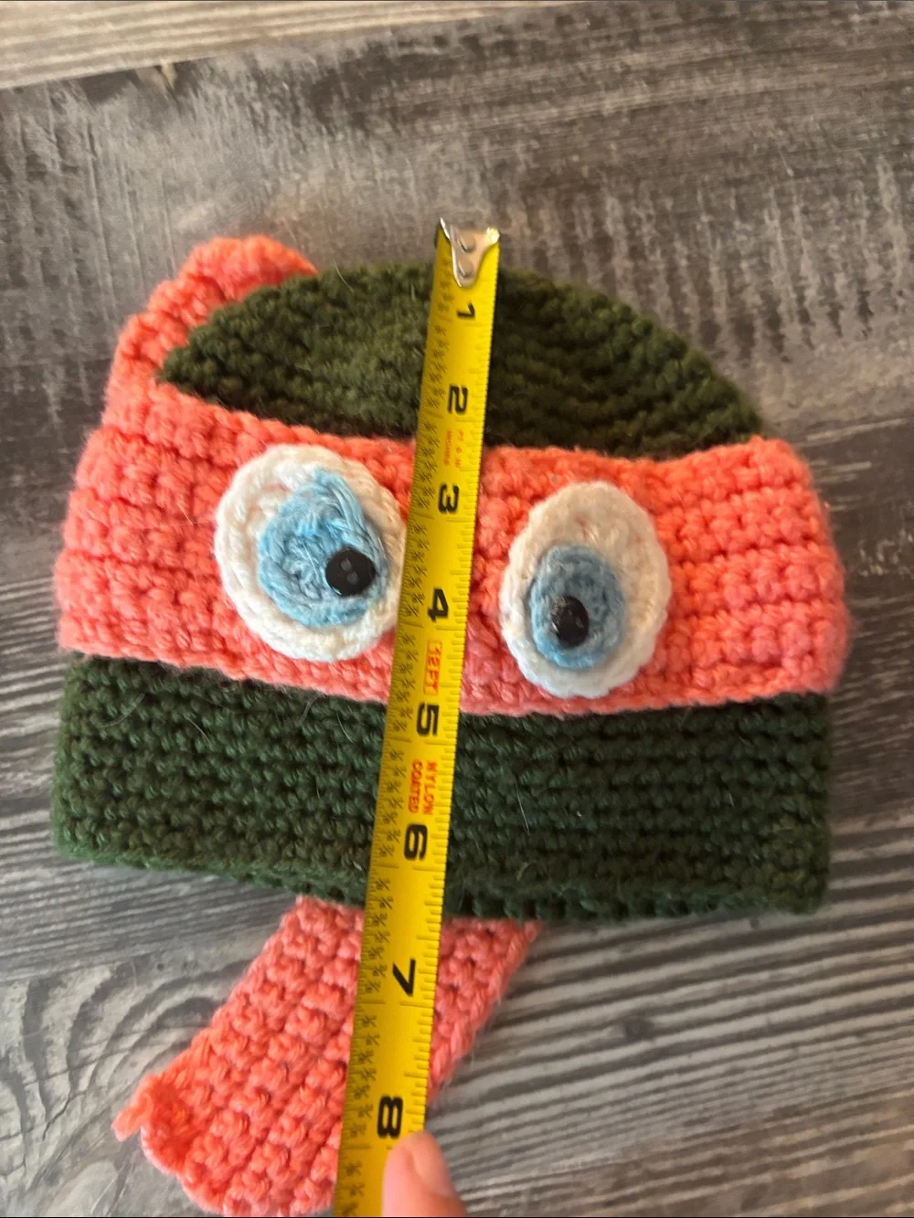 Handmade crocheted ninja turtles toddler hat